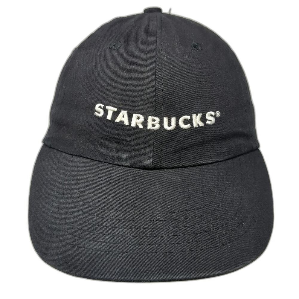 Starbucks Baseball Cap Black One Size Strapback Embroidered Logo Adjustable Hat